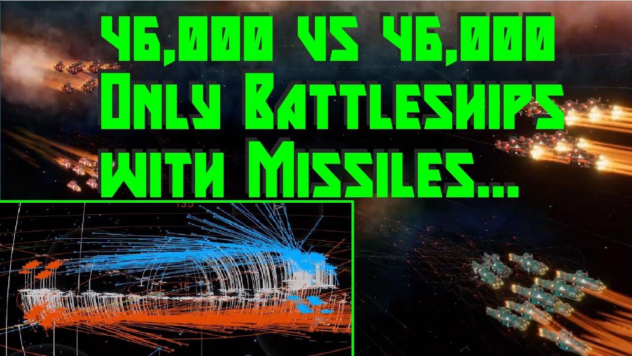 NEB - 46000 vs 46000 All Battleships All Missiles